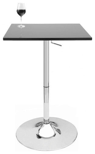Modern Home Zeta Contemporary Adjustable Height 24" Bar Table - Polished Chrome