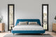 Henry Mid-Century Modern Upholstered Platform Bed, Blue, King