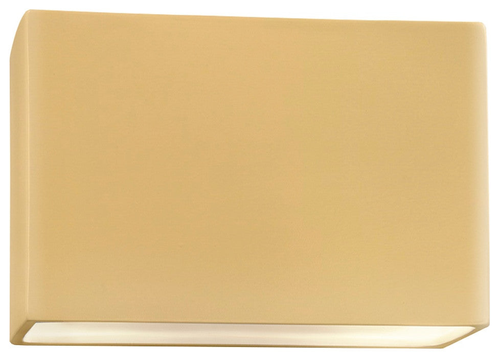 Ambiance Large Wide Rectangle Wall Sconce, Open Top/Bottom, Muted Yellow, LED