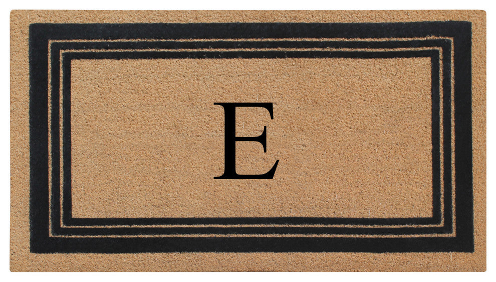 A1HC Natural Coir Monogrammed Entrance Flock Outdoor Durable Doormat 24" X 39",