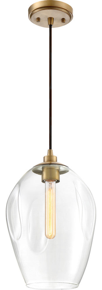 Quoizel NGA1510WS One Light Mini Pendant, Weathered Brass Finish