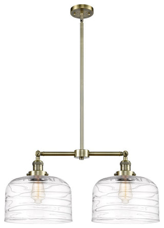 Innovations Bell 2-Light Island Light 209-AB-G713-L, Antique Brass