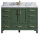 Malibu 48 Single Sink Bath Vanity in Lafayette Green 2" Calacatta Poanazzo