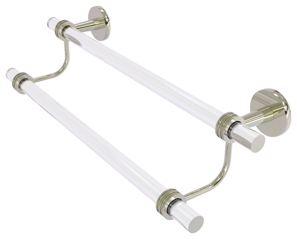 Clearview 18" Double Towel Bar with Dotted Accents, Polished Nickel