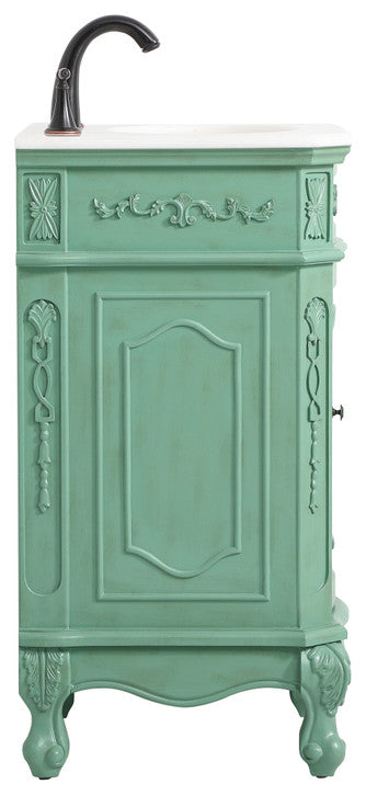 19" Single Bathroom Vanity, Vintage Mint