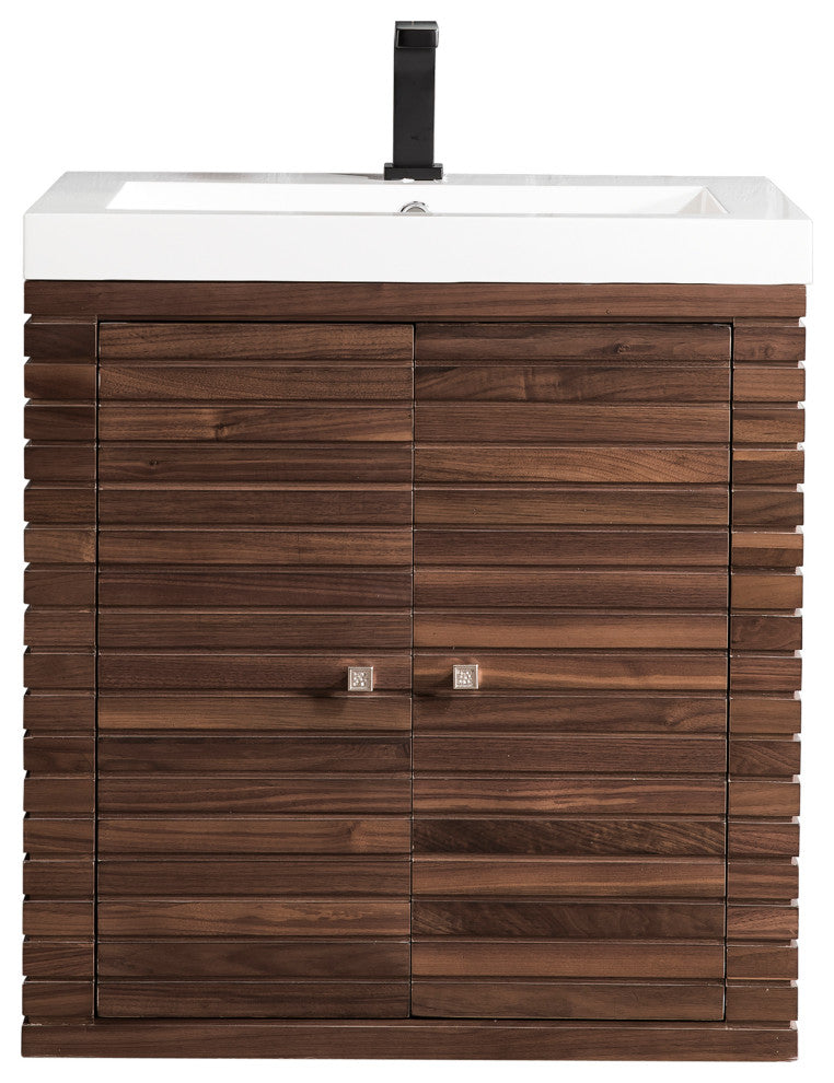 Linden 24" MC Walnut Vanity, White