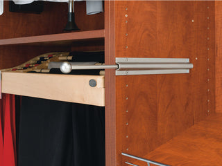 Value Line Sliding Valet Rod for Custom Closet Systems, Satin Nickel