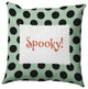Halloween Spooky Dots Accent Pillow, Mint Green, 18"x18"