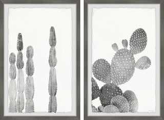 Textured Cactus Diptych, 2-Piece Set, 8x12 Panels