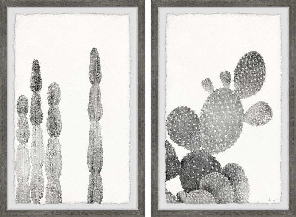 Textured Cactus Diptych, 2-Piece Set, 8x12 Panels