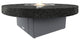 Circular Fire Pit Table, 48 D, Natural Gas, Black Pearl Top, Gray