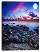 Full Moon Fantasy Seascape, Large Landscape Canvas Art, 28"x60"