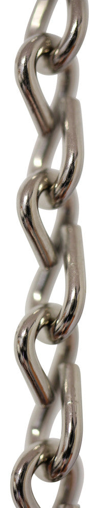 Steel Double Jack Basket Chain, 3', Polished Nickel, U13