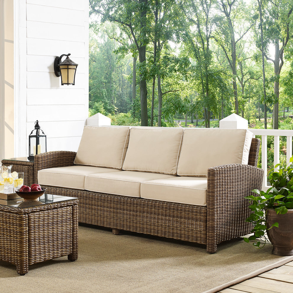 Bradenton Sofa With Navy Cushions, Cushions: Sand