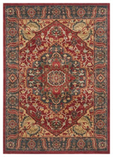 Safavieh Mahal 3' X 5' Power Loomed Polypropylene Rug in Navy and Red