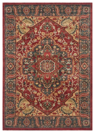 Safavieh Mahal 3' X 5' Power Loomed Polypropylene Rug in Navy and Red