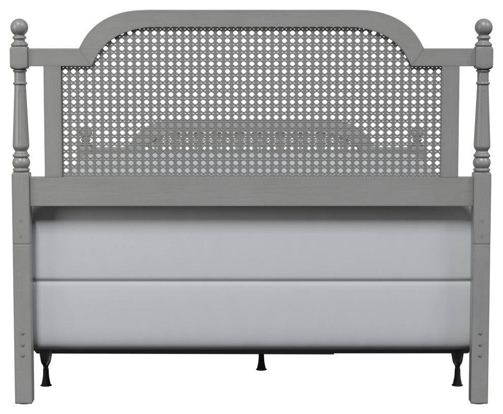 Melanie Bed, Metal Bed Rails Included, Gray, Queen