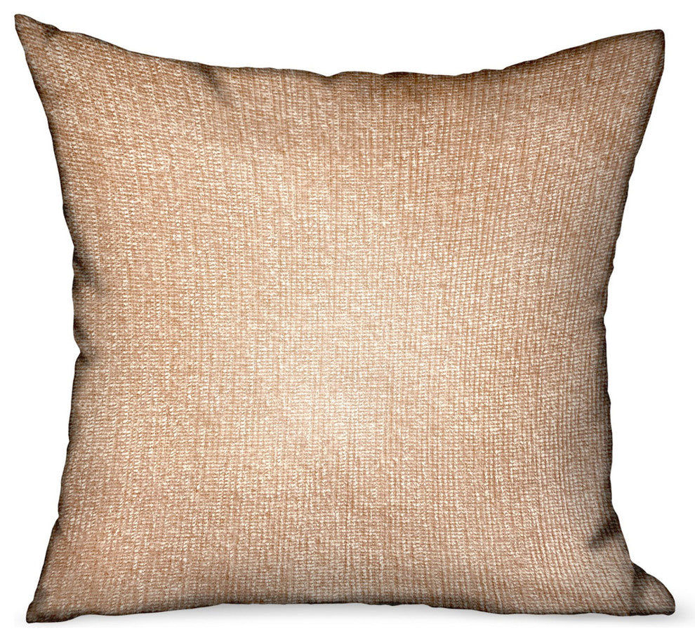 Lush Sepia Off White Solid Luxury Outdoor/Indoor Throw Pillow 22"x22"