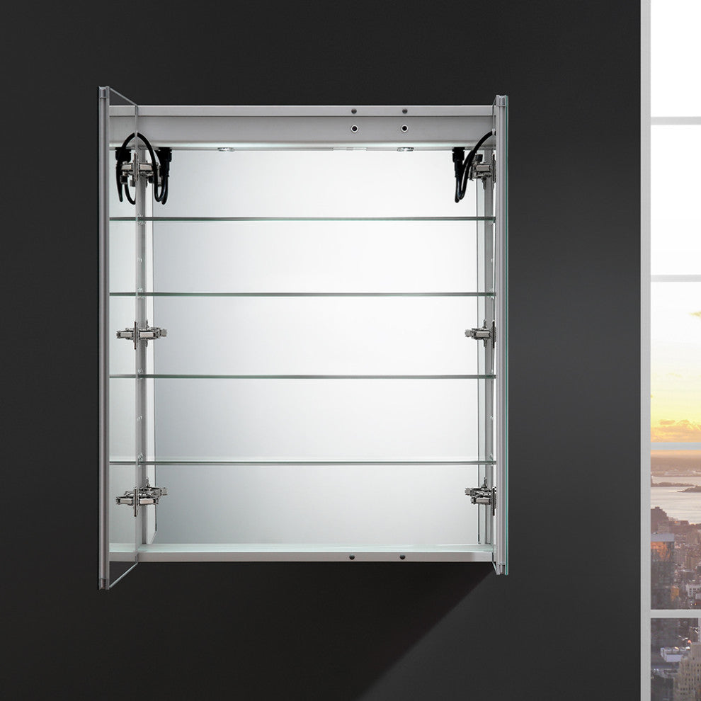 Fresca Tiempo 30" Widex36" Tall Bathroom Medicine Cabinet With LED Lighting