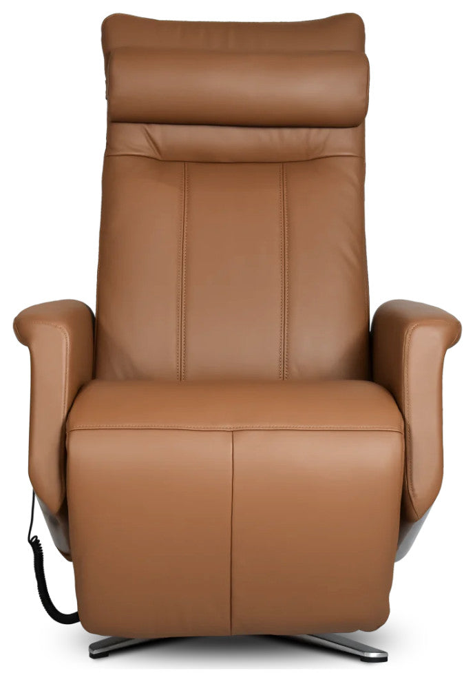 Svago Swivel Zero Gravity Recliner, Toffee and Walnut