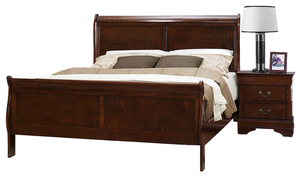 Homelegance Mayville 2-Piece Sleigh Bedroom Set, Brown Cherry