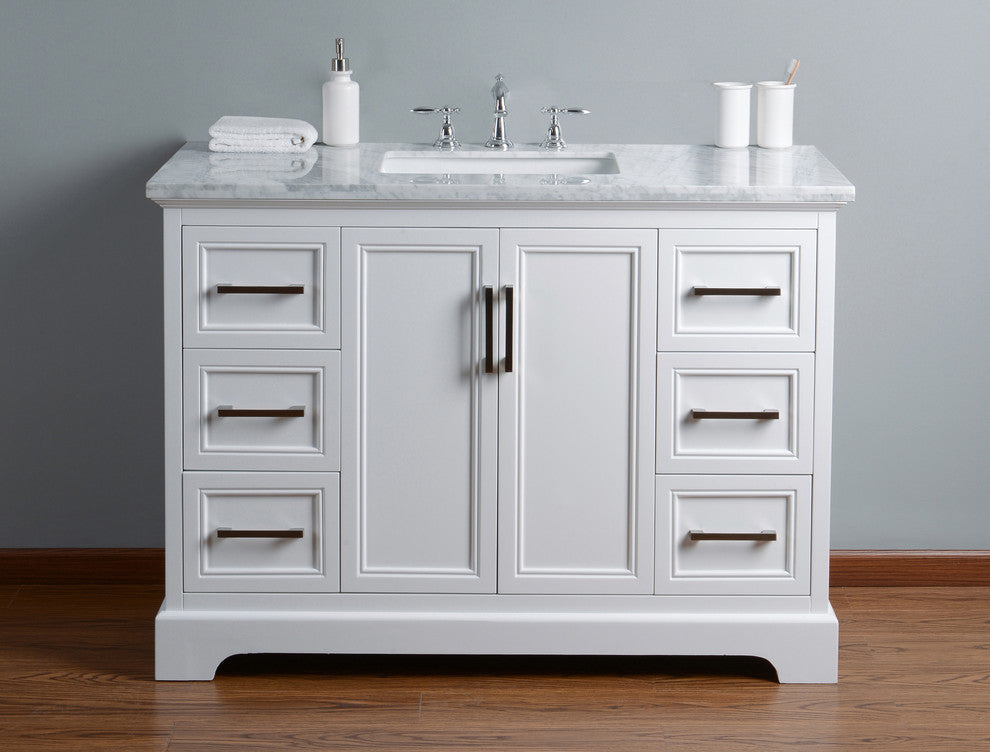 Ariane Bathroom Vanity, White, 48"