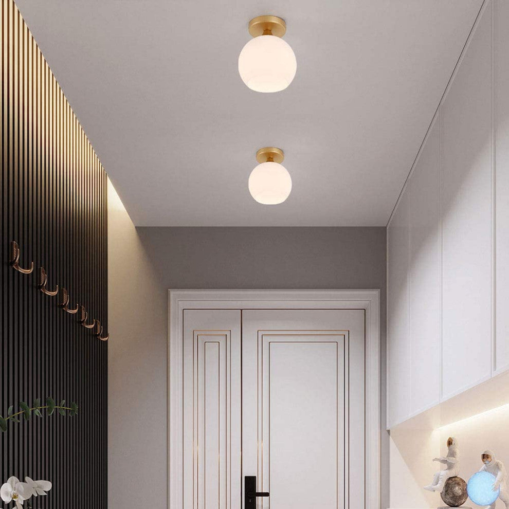 Mini Semi Flush Mount Ceiling Light Fixture globe glass ceiling lamp