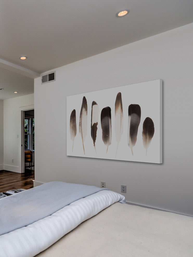 "Dark Feathers in the Light" Painting Print on Canvas