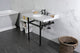 Kingston Brass LMS3630MB0 36" Carrara Marble Console Sink, Legs