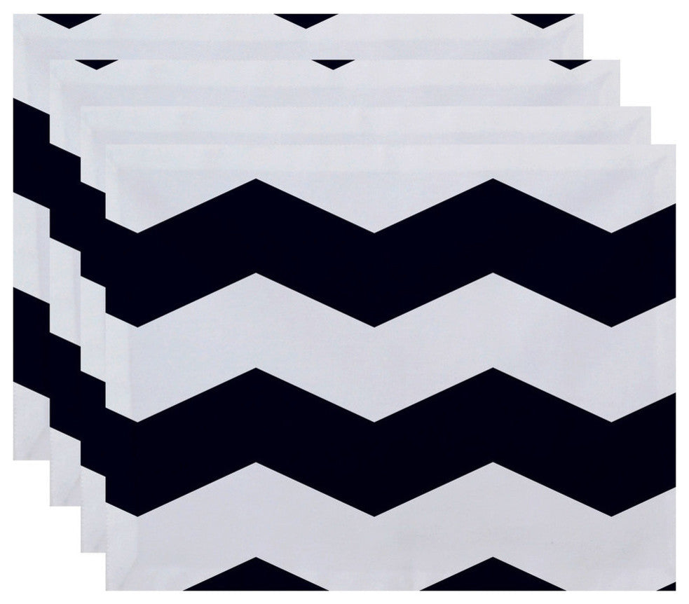 Geometric Decorative Placement, Navy, Set of 4