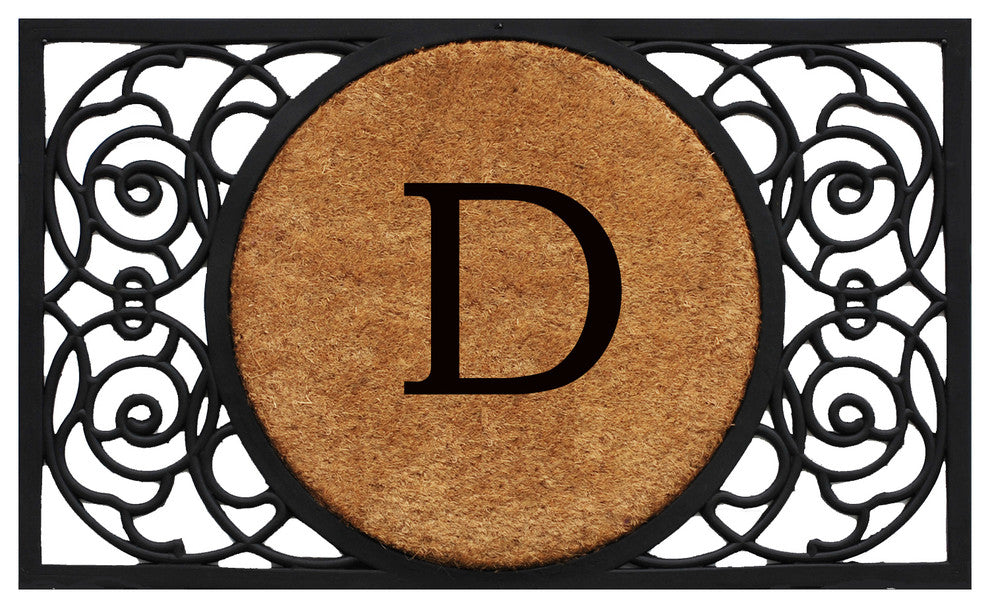 Armada Circle Monogram Doormat 18"x30", Letter D
