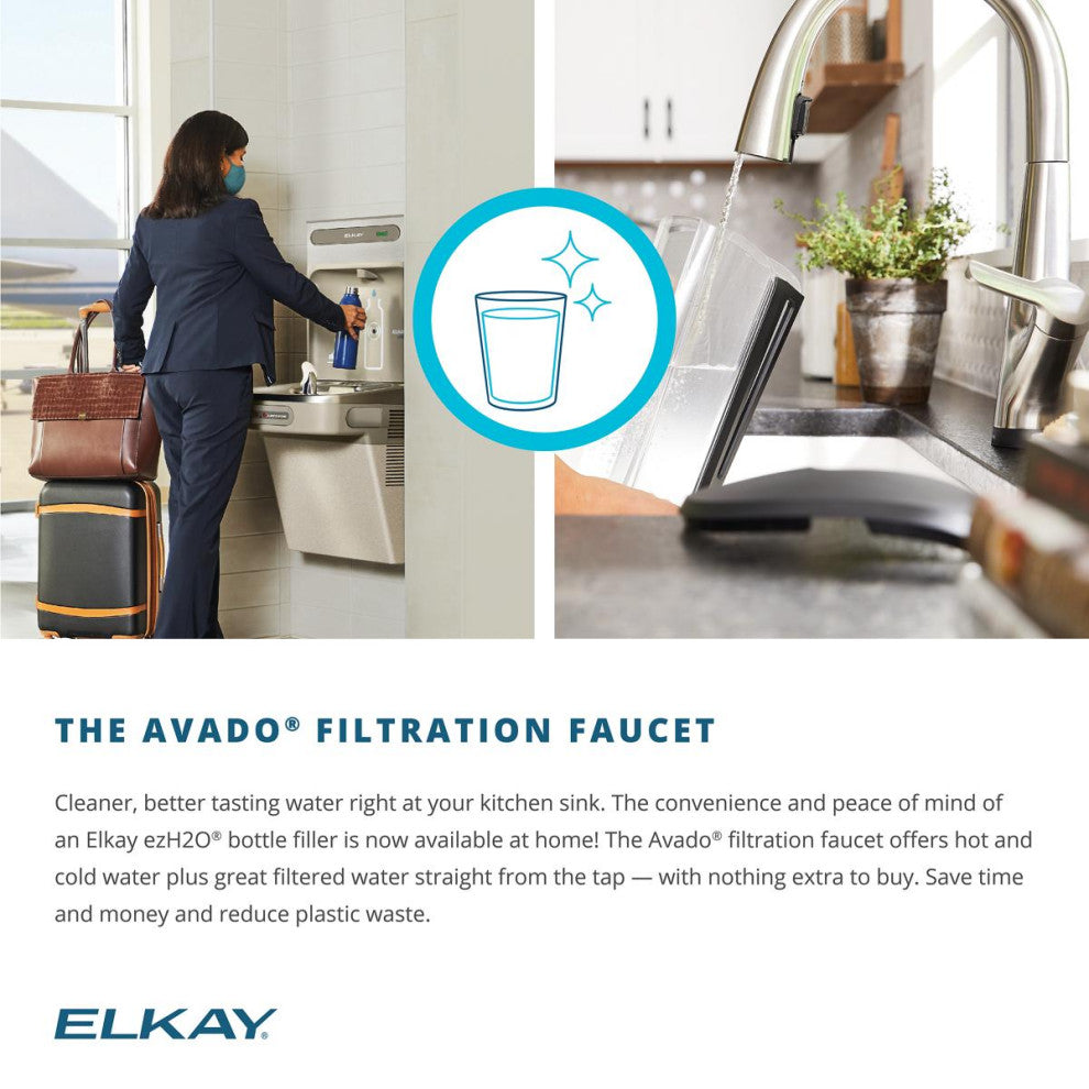 Crosstown 18 Gauge Stainless Steel 33" Dual Mount Sink Kit With Filtered Faucet