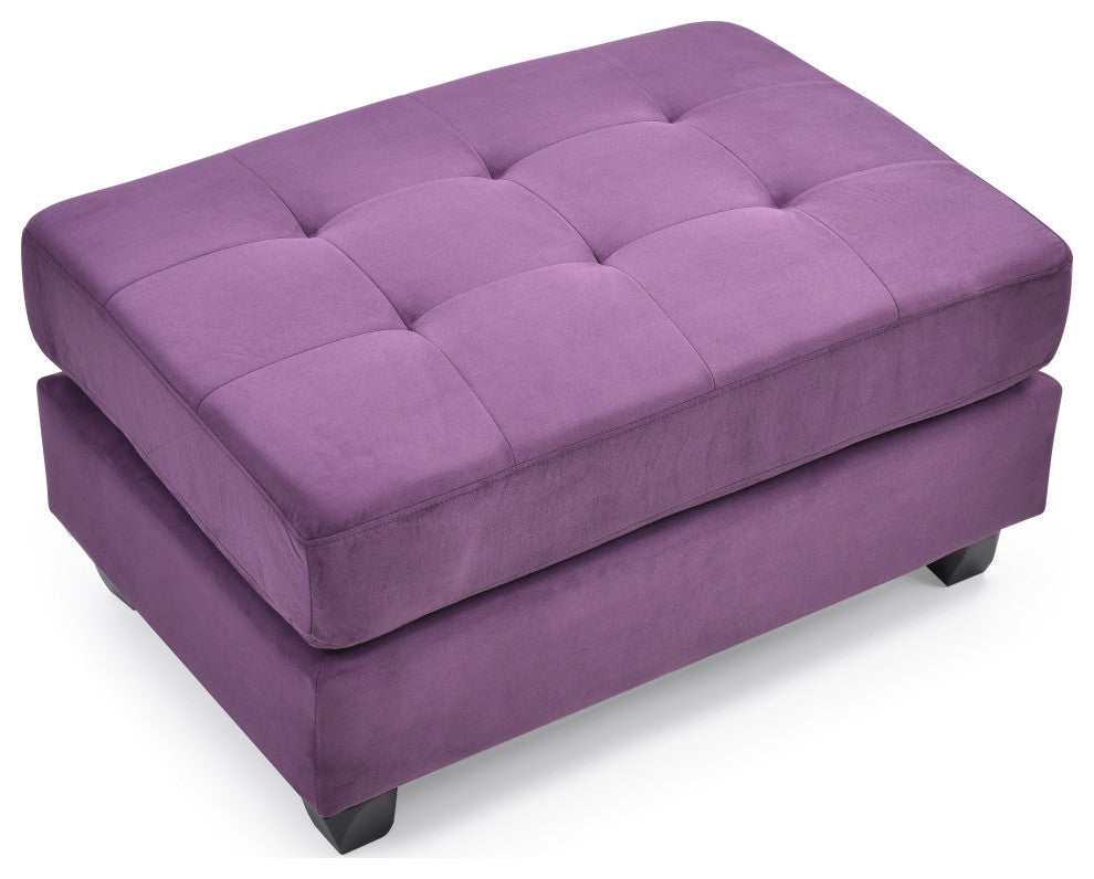 Cardiff Micro Suede Ottoman, Purple