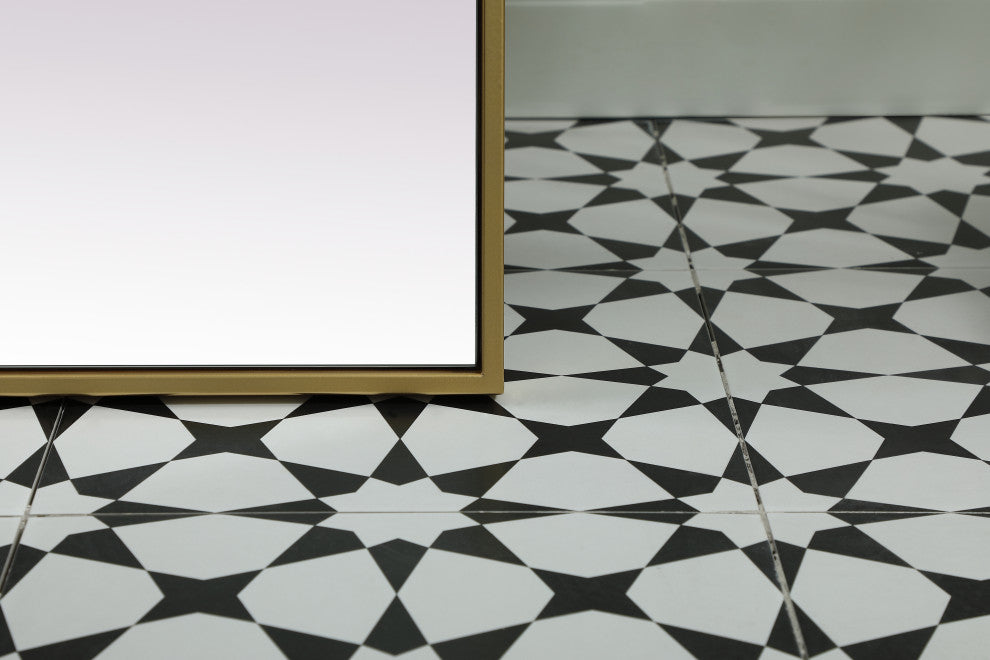 Metal Frame Rectangle Full Length Mirror 30X72 Inch, Brass