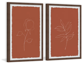 Roses and Leaves Diptych, 2-Piece Set, 24x36 Panels