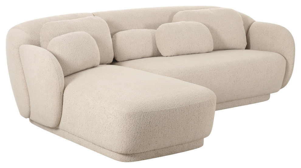 Misty Cream Boucle Sectional, Laf