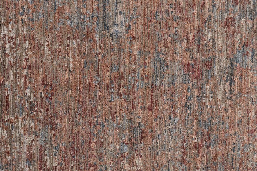 Weave & Wander Clarkson Rug, Copper/Blue/Henna, 2ft-6in x 8ft Runner