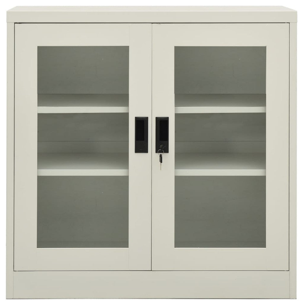 vidaXL Office Cabinet Storage Cabinet Home Display Cabinet Light Gray Steel