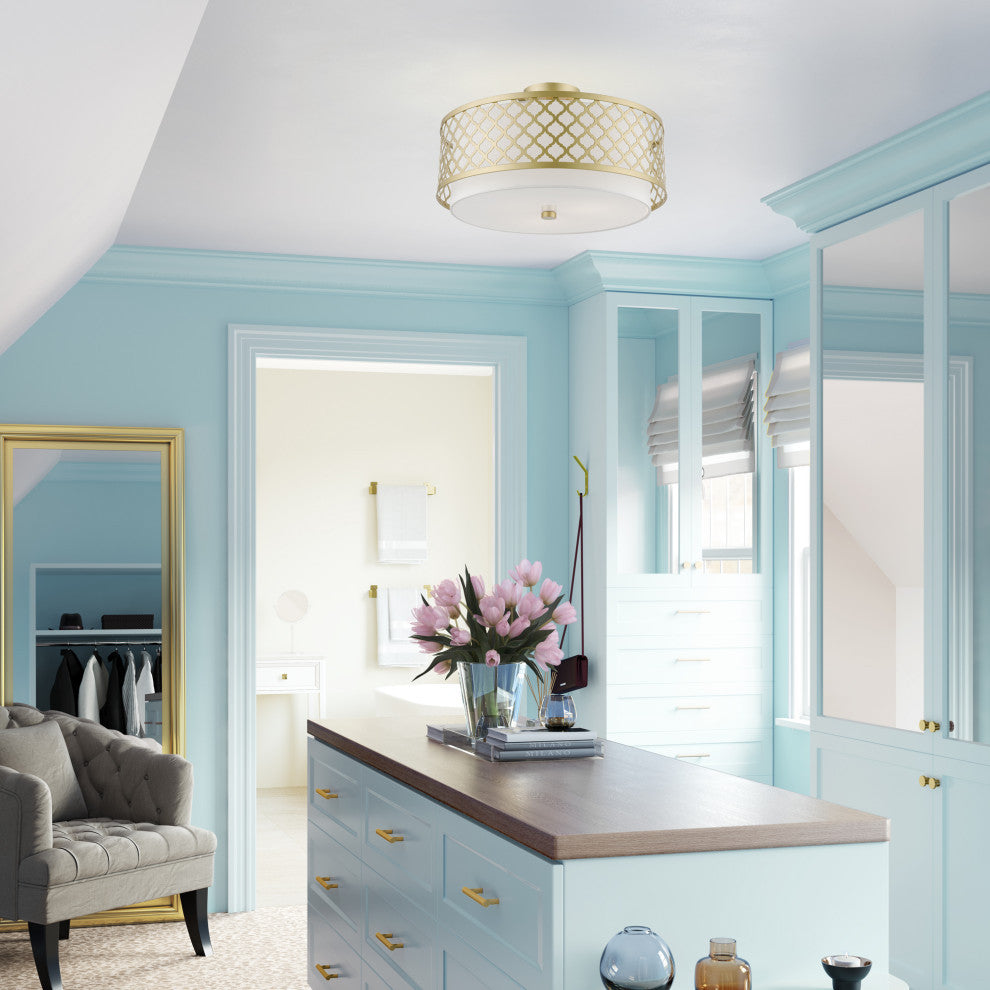 Arabesque 3 Light Soft Gold Large Semi-Flush