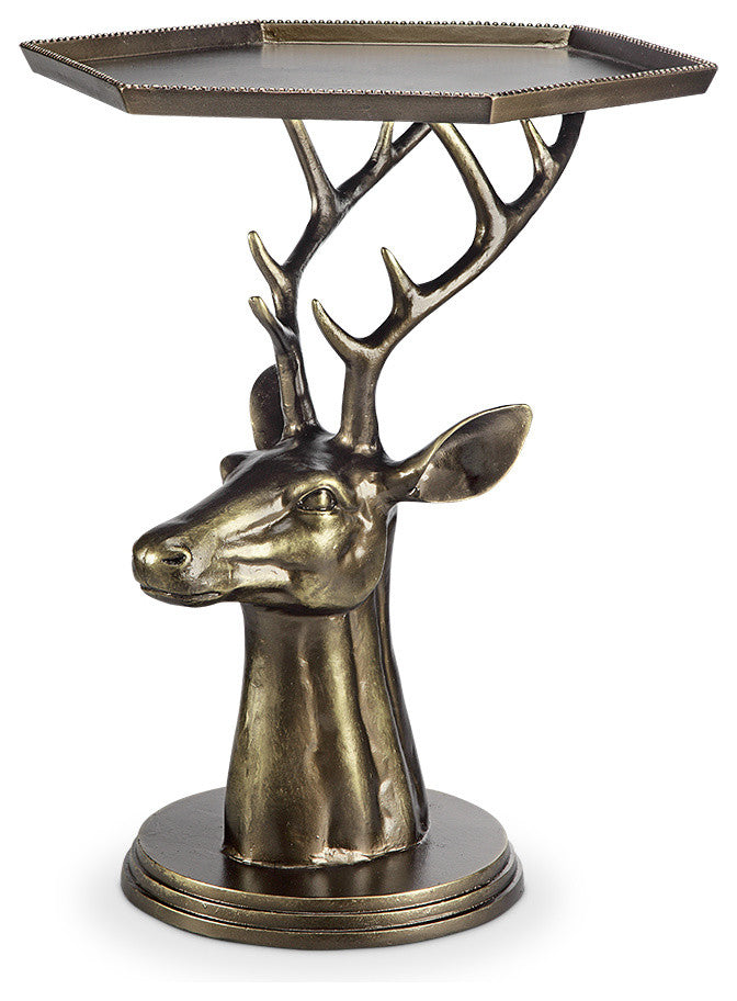 Deer Bust End Table | 34670