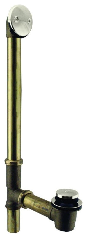 Tip Toe Bath Waste - 22" Make-Up, 20 Ga. Tubing In Oil Rubbed Bronze, Polished Nickel