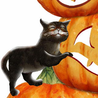 Scary Stocking Pumpkins Door Hanger