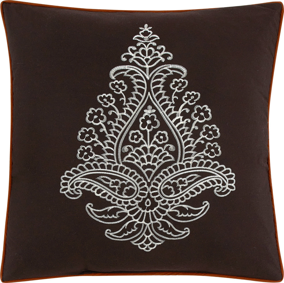 Raja 7 Piece Comforter Set, Rust, King