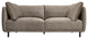 Serenity 79" Fossil Gray Velvet Sofa with Black Metal Legs
