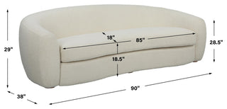 Uttermost 23746 Capra 90"W Fabric Sofa - Off-White