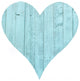 18" Rustic Farmhouse Turquoise Wooden Heart
