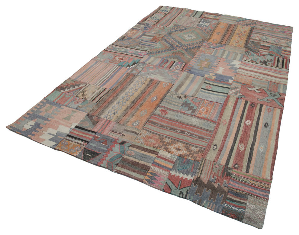 Rug N Carpet - Handmade Turkish 6' 8'' x 9' 11'' Vintage Patchwork Kilim Rug