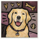 Stupell Industries Pink Purple Golden Labrador Dog Pet Painting, 12 x 12