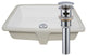 NP-U193911 ShallowRectangular Undermount Porcelain Sink w/ OverflowDrain Options, Chrome