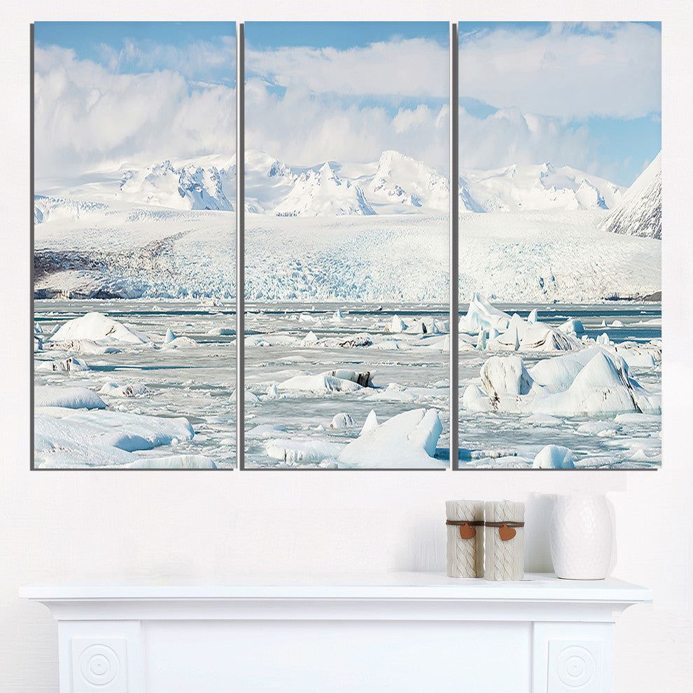 "Vatnajokull Glacier in Iceland" Metal Wall Art, 3 Panels, 36"x28"